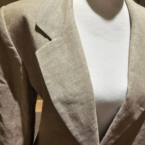 Jennifer Moore 10 Linen Blazer Oversized Beige Minimalist Jacket Quiet Luxury - Picture 6 of 9